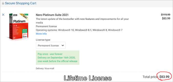 nero 8 prices
